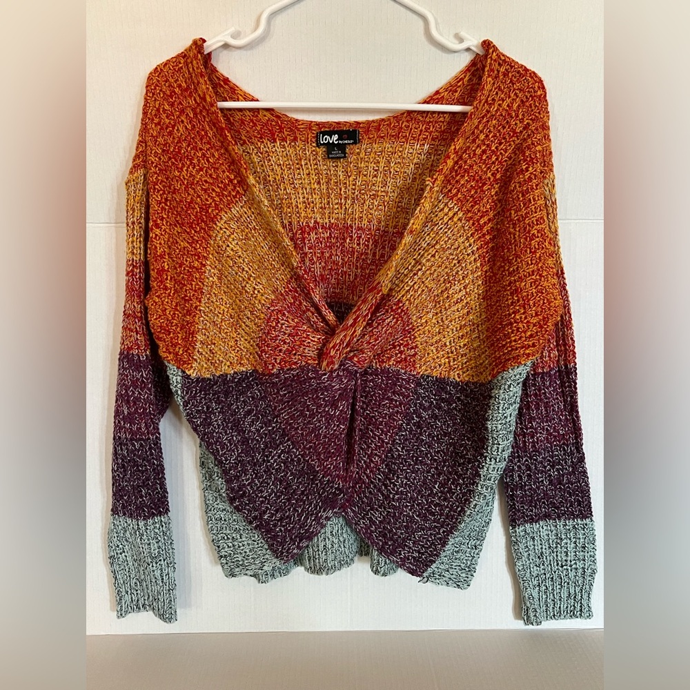 Love by Chesley Colorful V-Neck Sweater